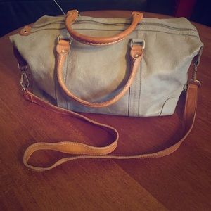Leather small duffel bag